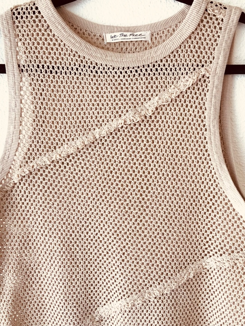 We The Free “Shore Side” Mesh Cotton Muscle Shirt Tan Size XSM Festival